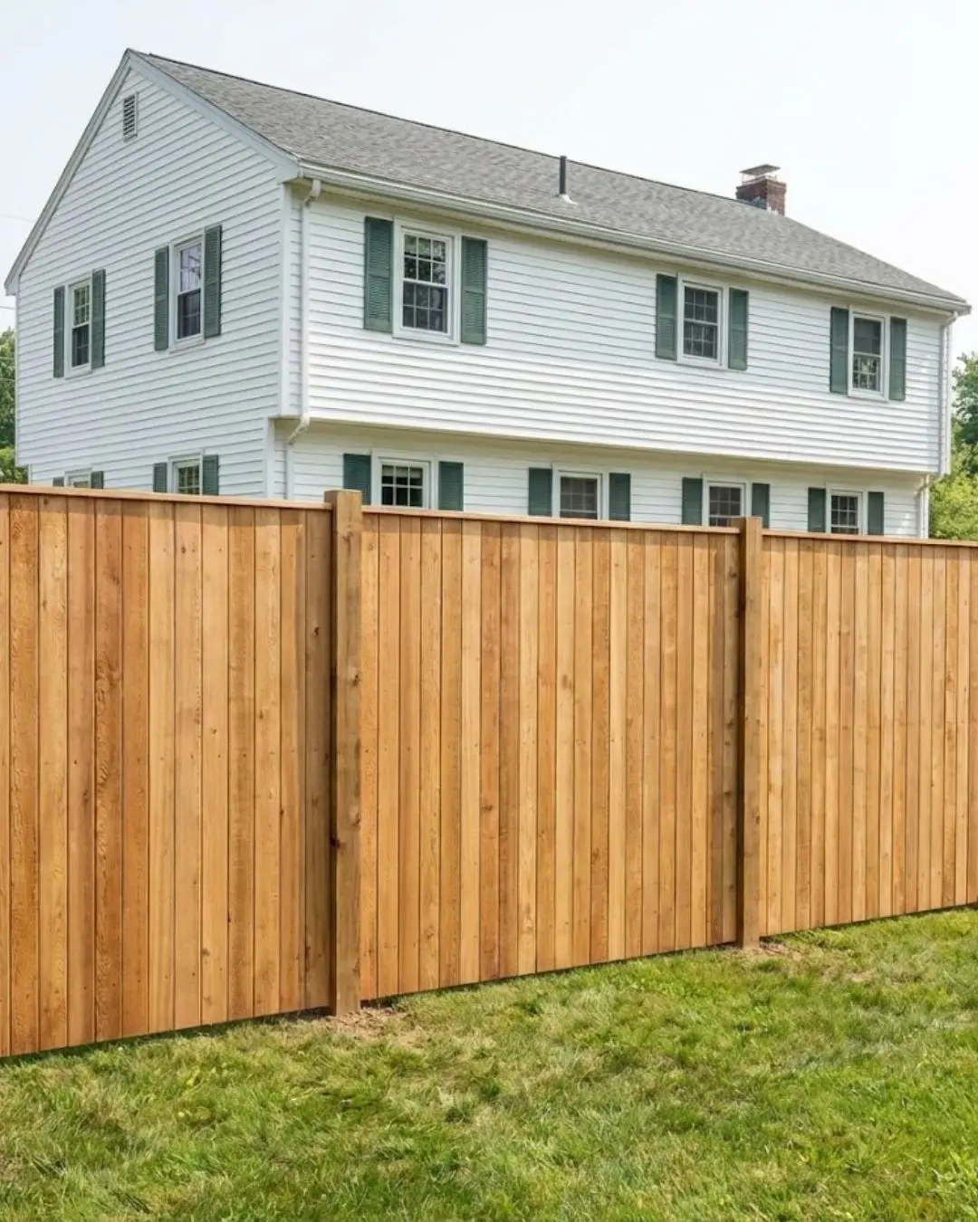Cedar privacy fence installation by Olympic Fence Company in Groveland, featuring a wood-on-steel no-dig system and lifetime workmanship warranty.
