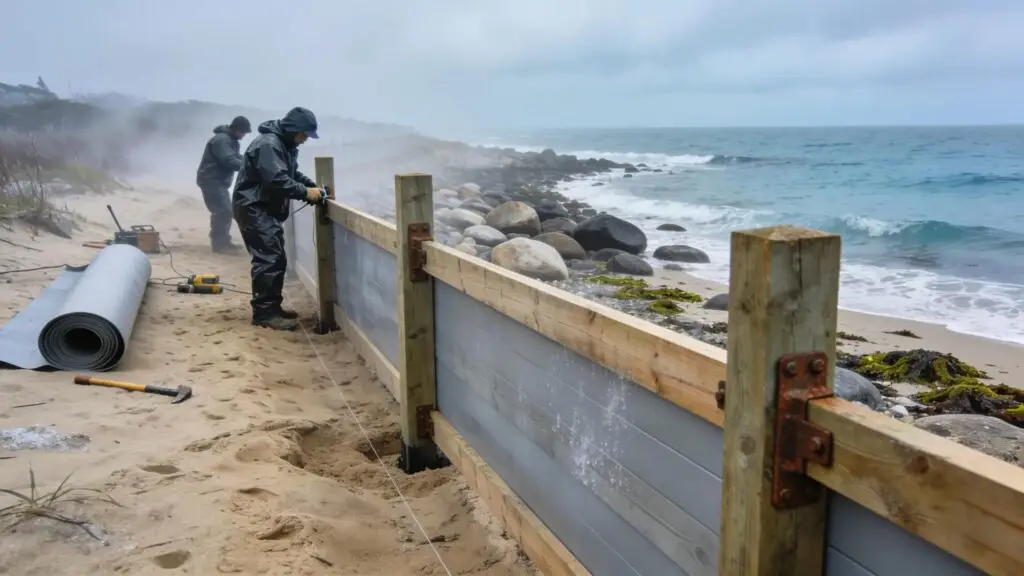 Fence installation on the North Shore of Massachusetts, showcasing coastal weather impacts and regional considerations